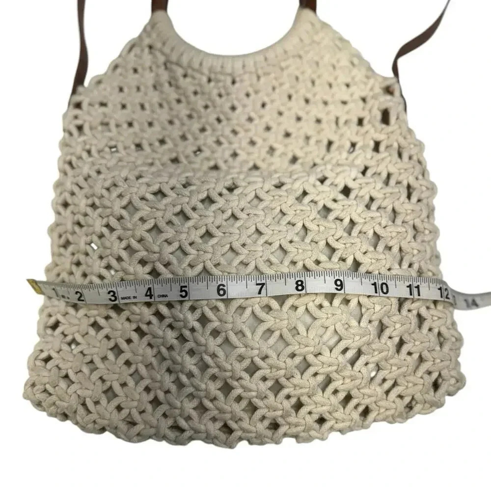 Sigrid Olsen Handcrafted Natural Macrame Crossbody Fully Lined Snap Close Bag - Picture 12 of 16